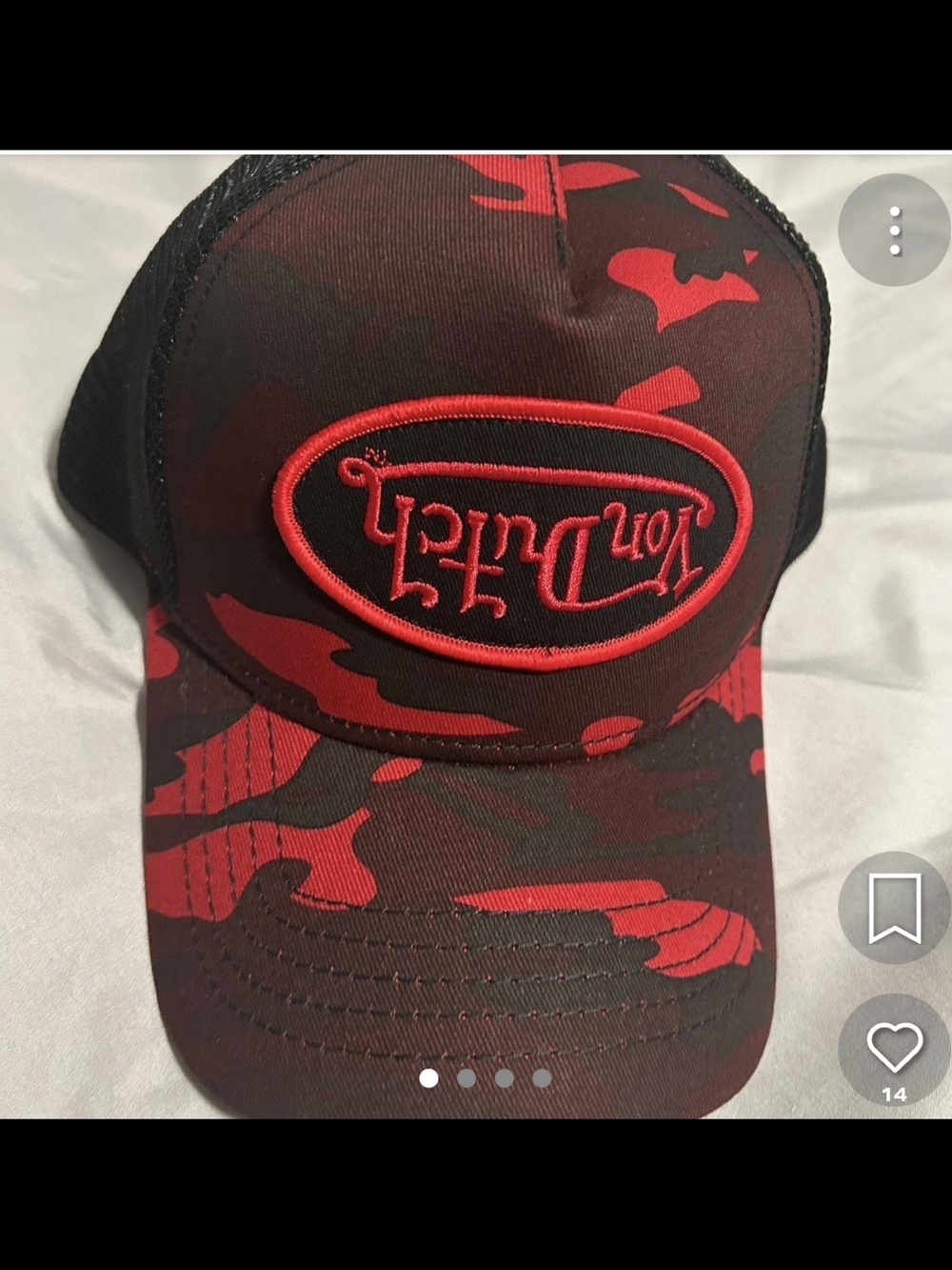 Von Dutch Red and Black Camo Trucker Hat